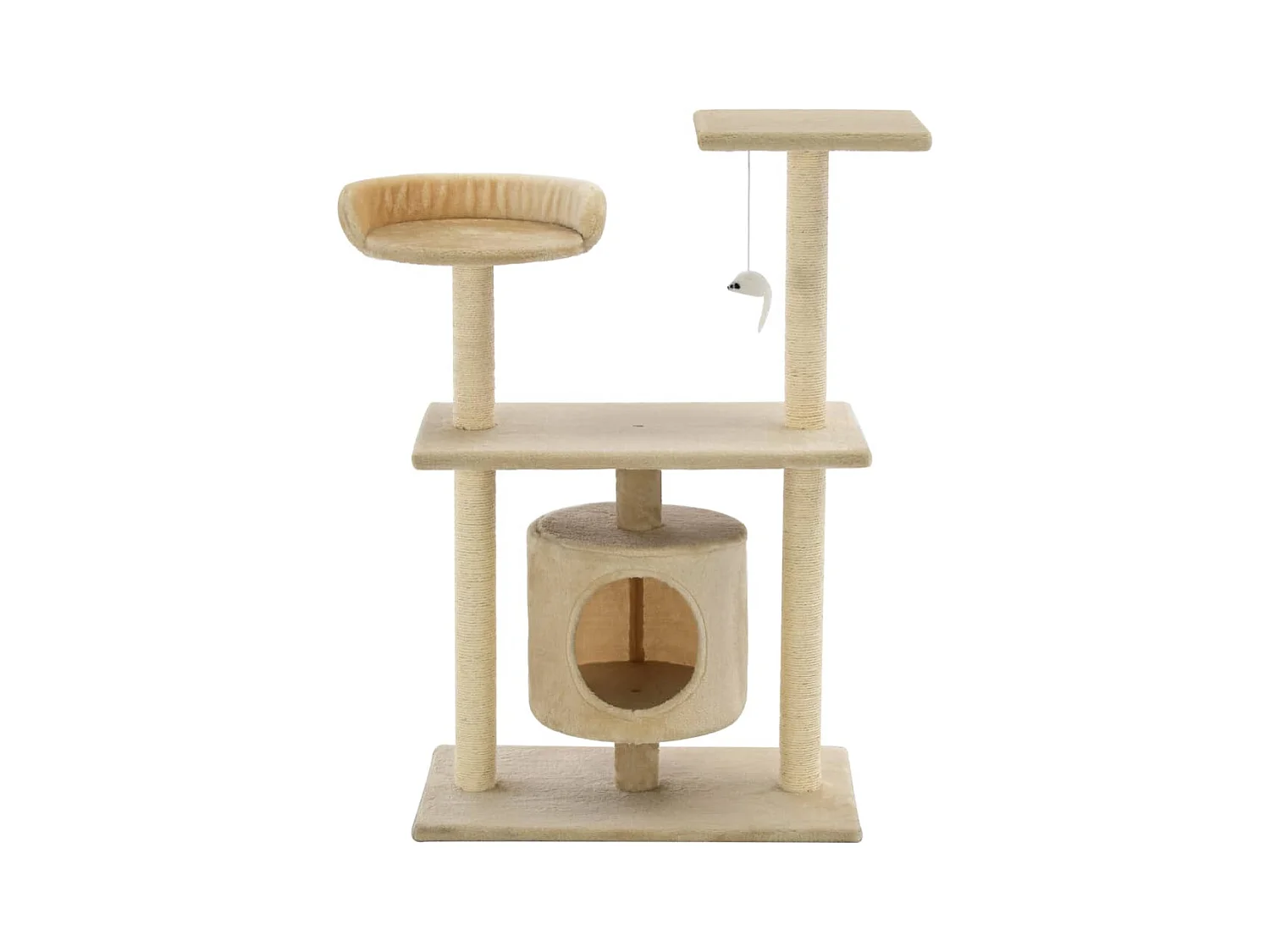 Katzenbaum mit Sisalkratzstämmen 95 cm Beige