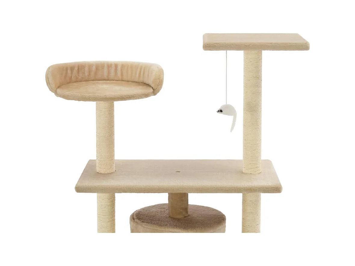 Katzenbaum mit Sisalkratzstämmen 95 cm Beige