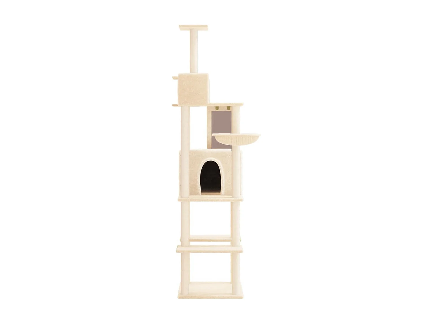 Katzenbaum mit Sisalkratzbäumen Creme 201 cm