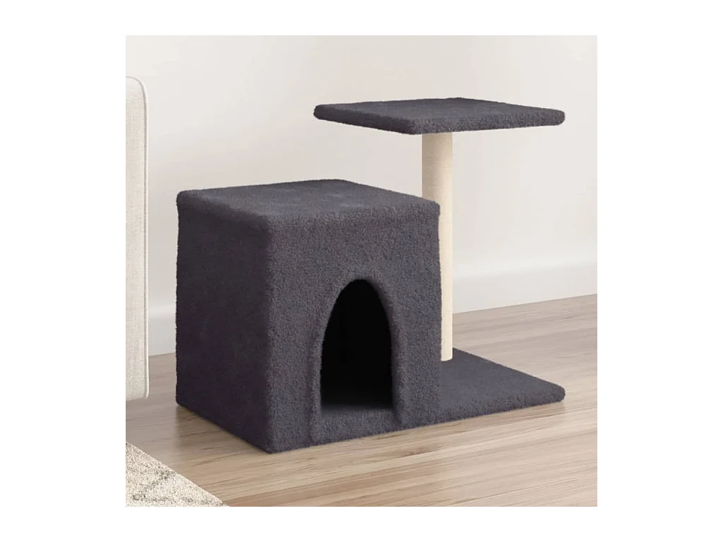 Tiragraffi con pali in sisal grigio scuro 50,5 cm