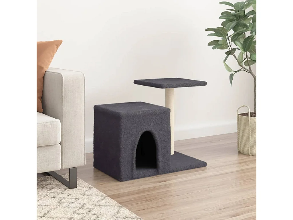 Tiragraffi con pali in sisal grigio scuro 50,5 cm