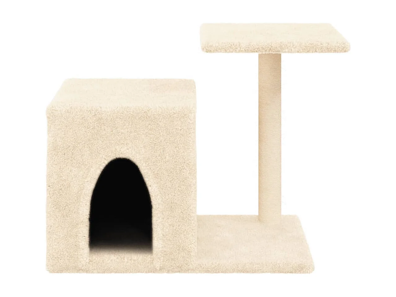 Tiragraffi con tiragraffi in sisal color crema 50,5 cm