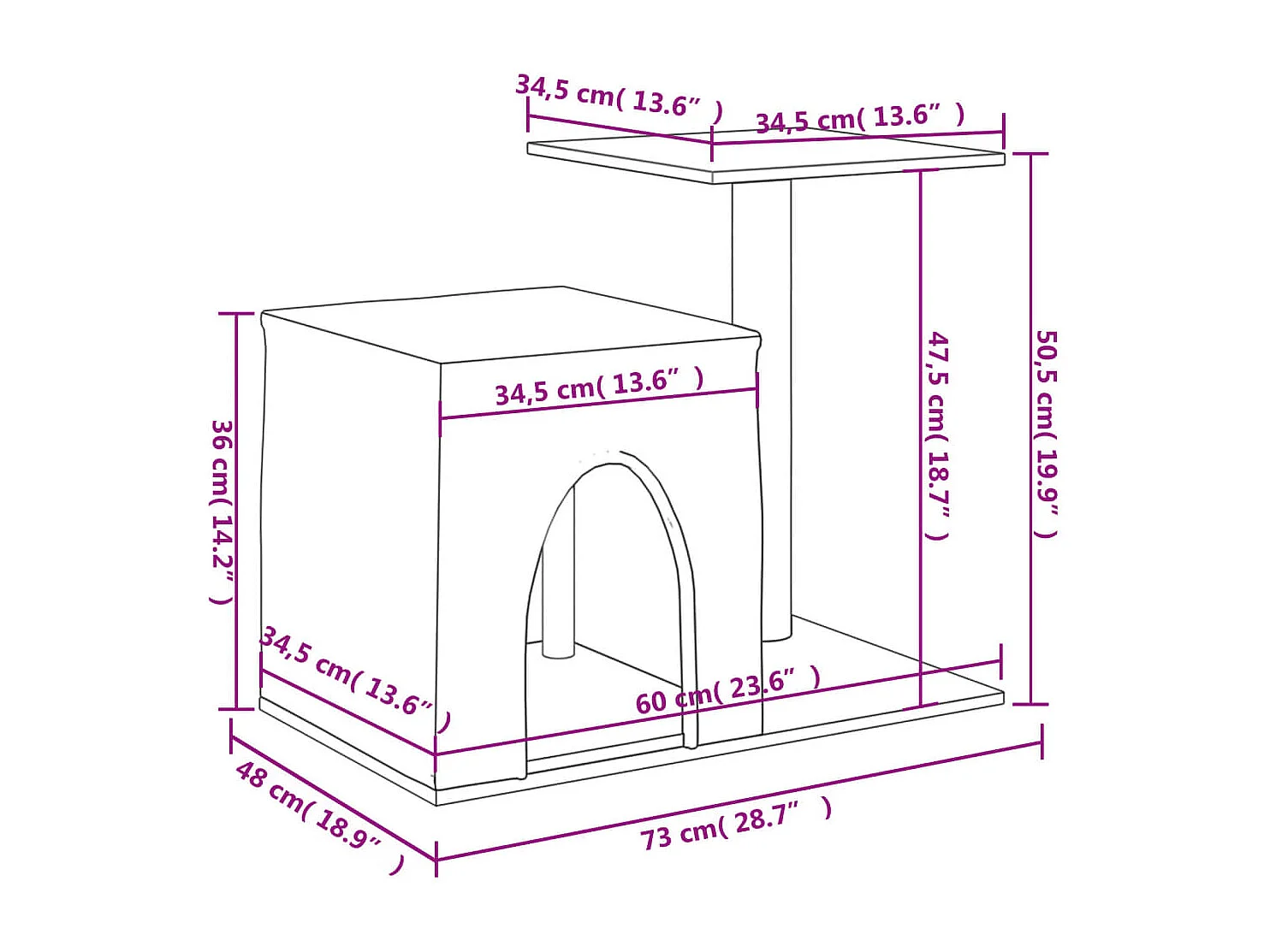 Tiragraffi con tiragraffi in sisal color crema 50,5 cm