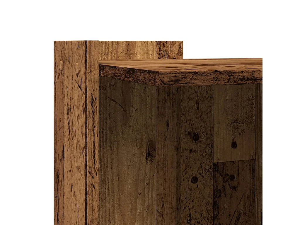 Mobiletto per lettiera per gatti in legno vecchio, legno ingegnerizzato