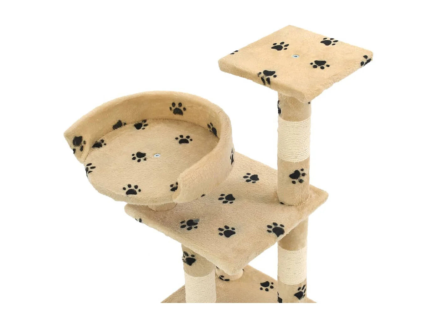 Arbre à chat et griffoirs en sisal 65 cm Beige Motif de pattes
