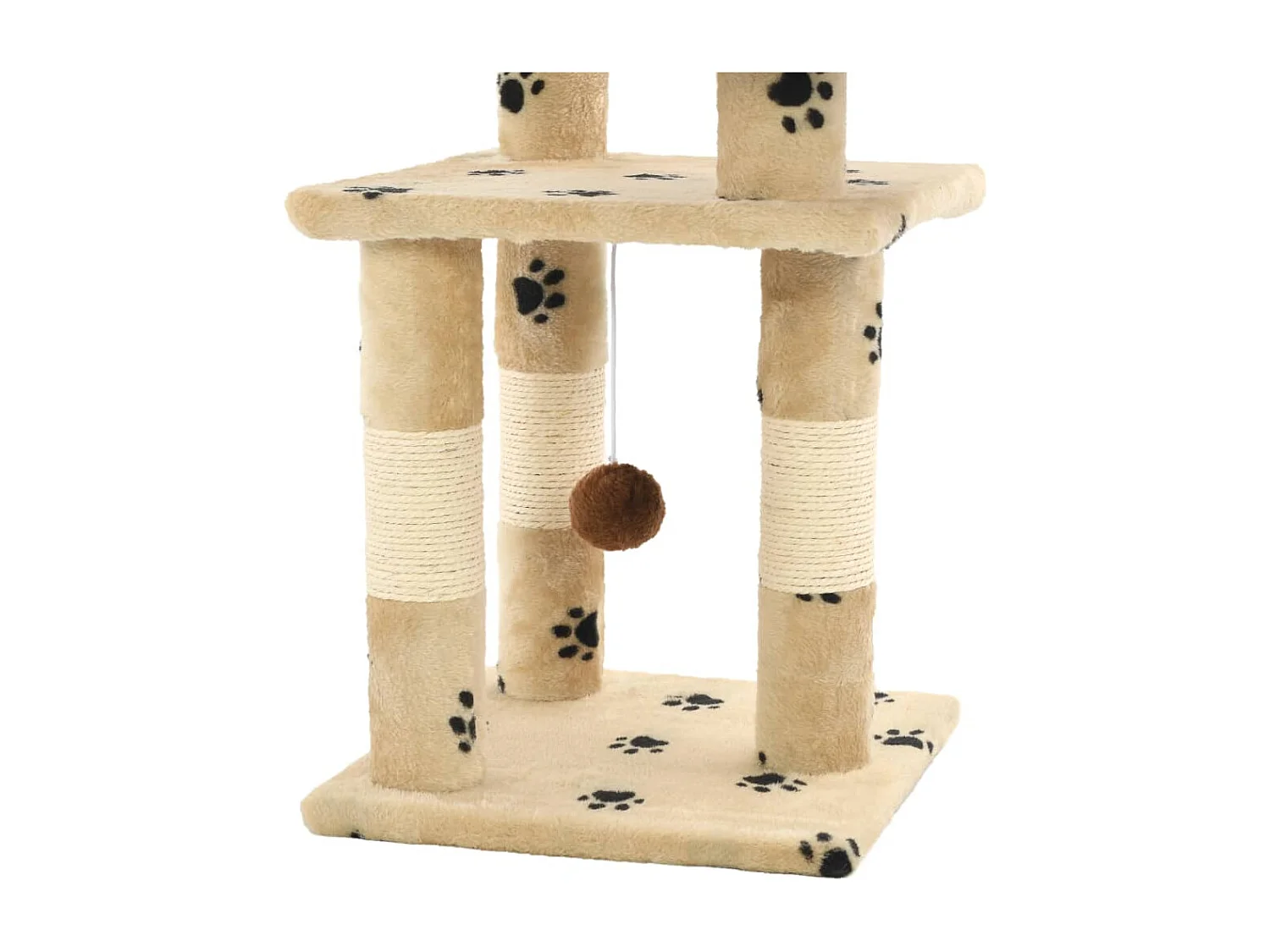Tiragraffi e Albero per Gatti in Sisal 65 cm Beige Paw Pattern
