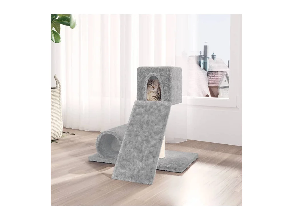Arbre à chat avec griffoir en sisal Gris clair 59 cm