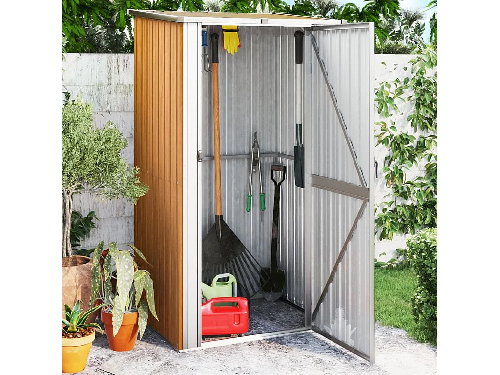 Abri de jardin Marron 118,5x97x209,5 cm Acier galvanisé
