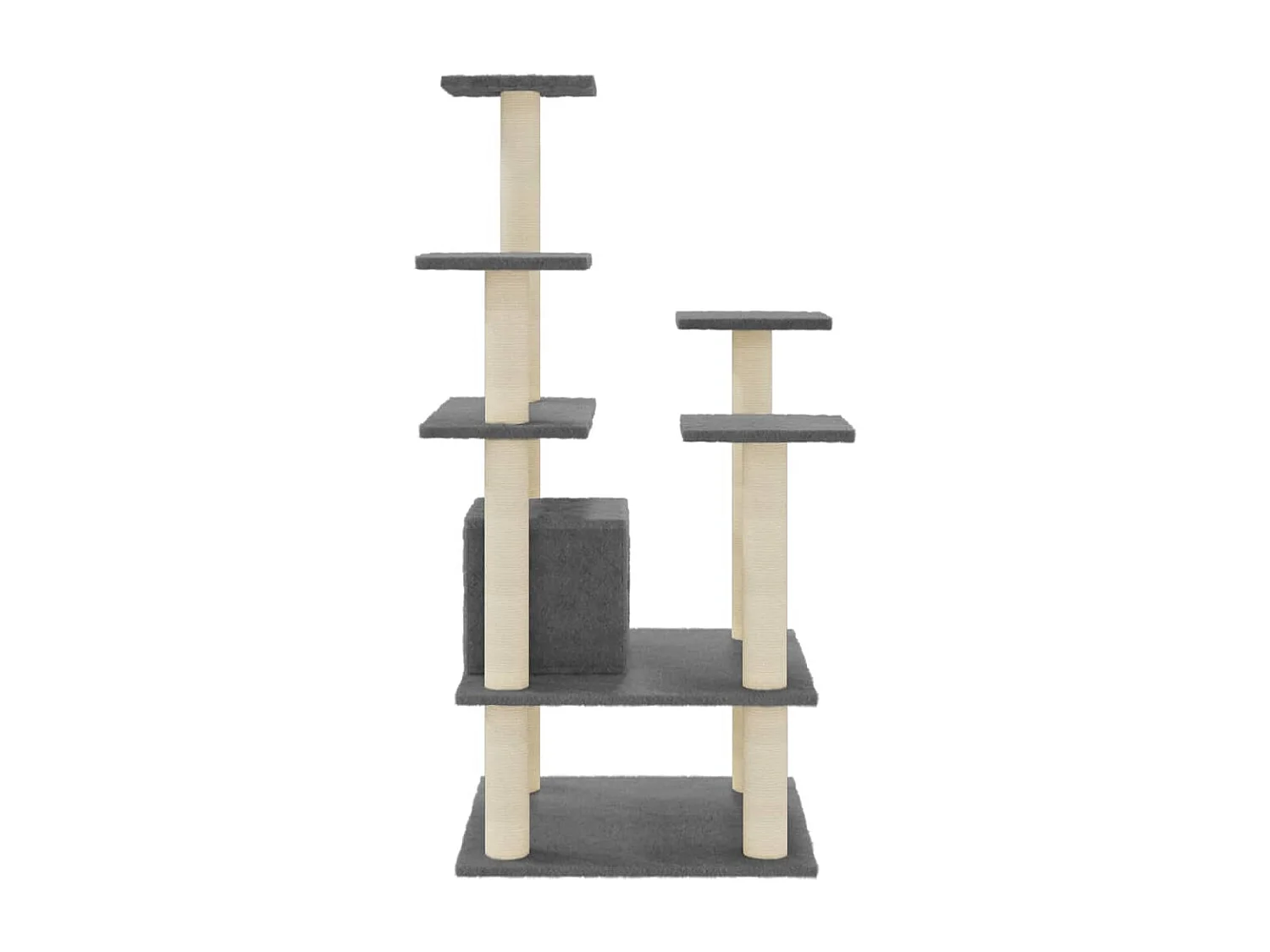 Arbre à chat avec griffoirs en sisal Gris foncé 110 cm