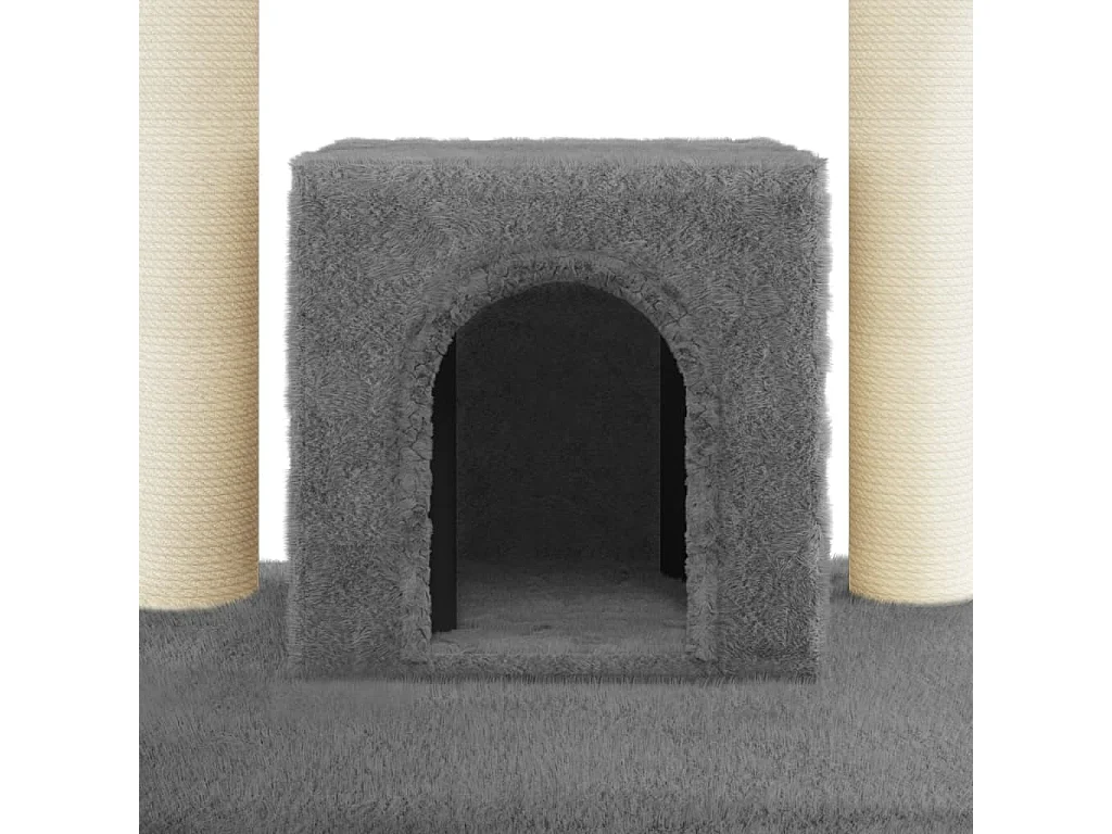 Arbre à chat avec griffoirs en sisal Gris foncé 110 cm