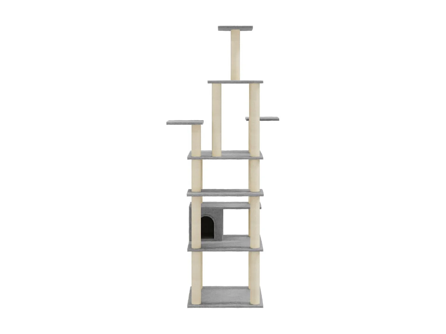 Arbre à chat avec griffoirs en sisal Gris clair 183 cm