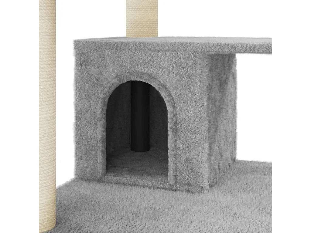Arbre à chat avec griffoirs en sisal Gris clair 183 cm
