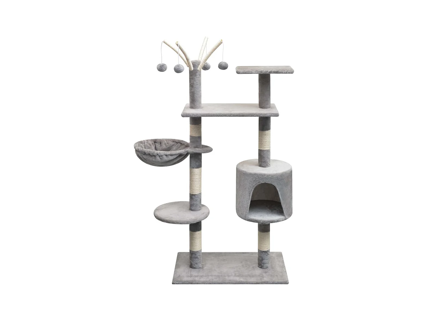 Arbre à chat avec griffoirs en sisal 125 cm Gris