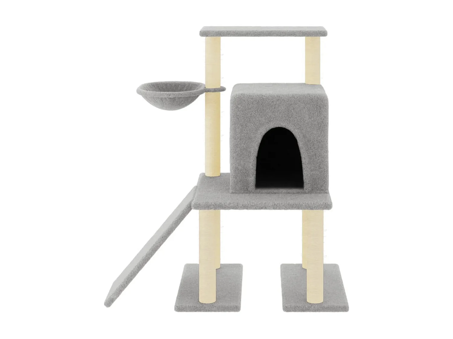 Katzenbaum mit Sisal-Kratzbäumen Hellgrau 96,5 cm