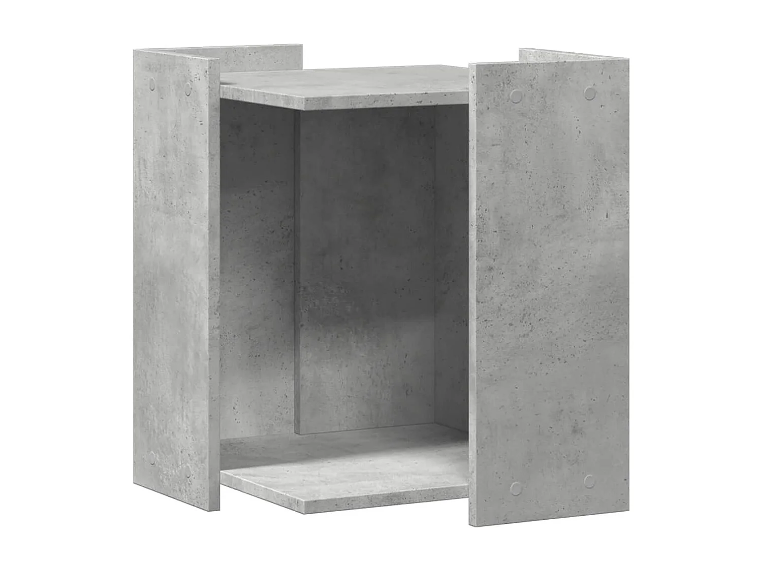 Meuble de bac à litière pour chat gris béton bois d'ingénierie