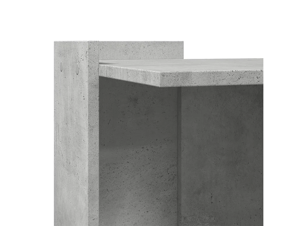 Meuble de bac à litière pour chat gris béton bois d'ingénierie