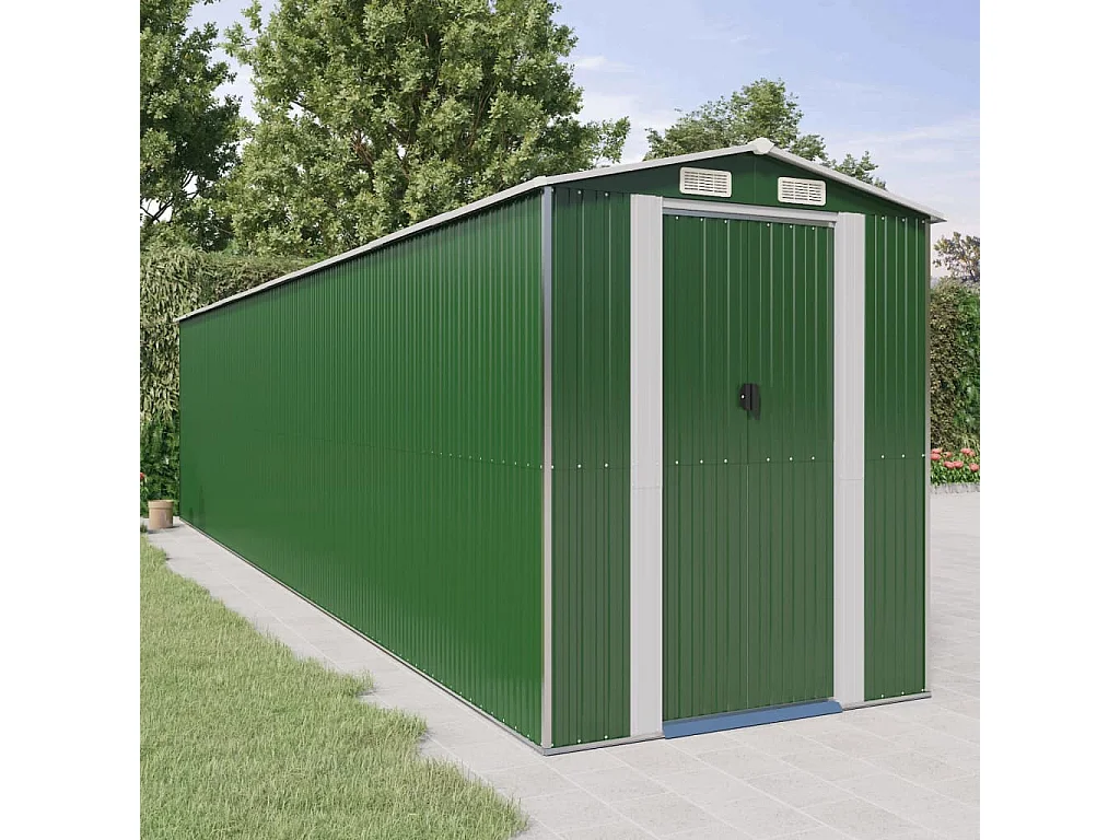 Abri de jardin Vert 192x855x223 cm Acier galvanisé