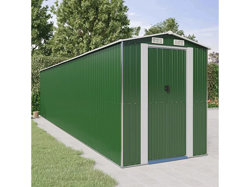 Casetta da giardino verde 192x855x223 cm Acciaio zincato