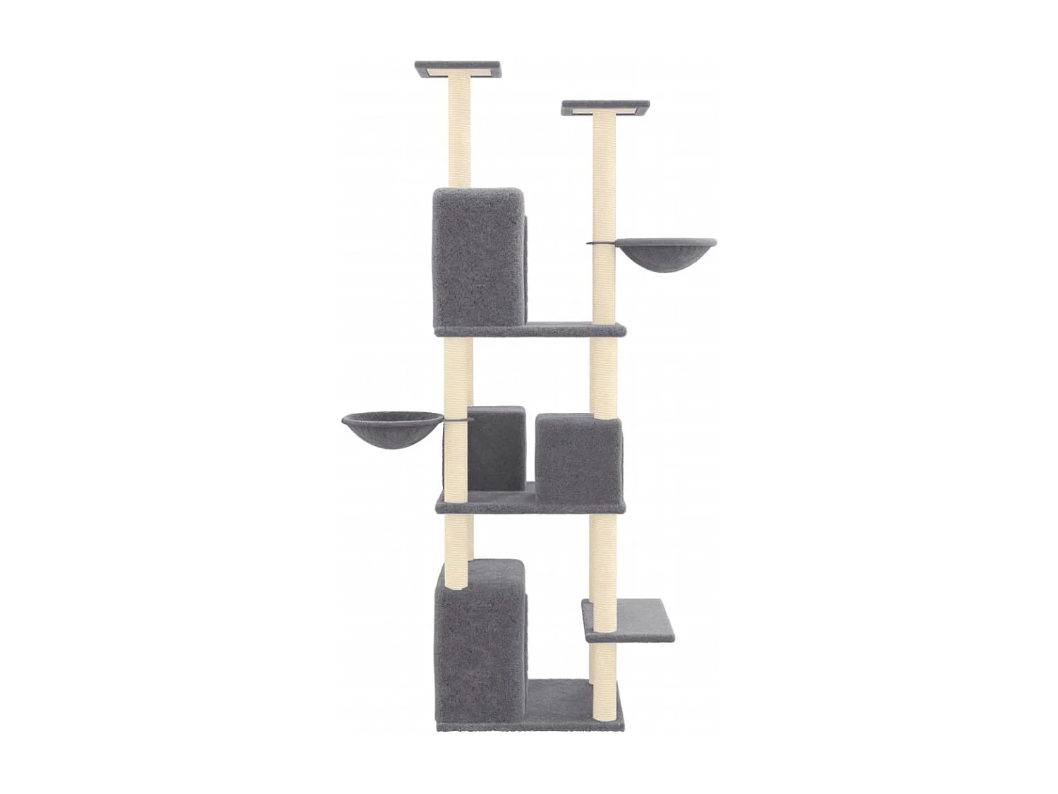 Tiragraffi con pali in sisal Grigio scuro 180 cm