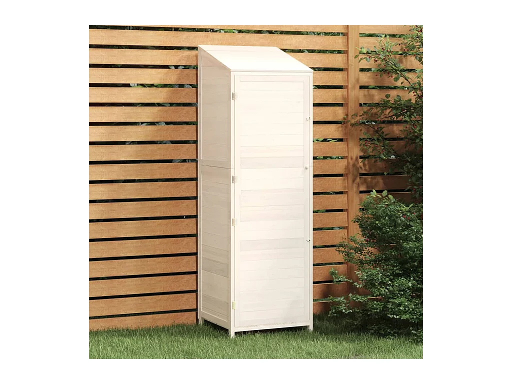 Remise de jardin Blanc 55x52x174,5 cm Bois de sapin solide
