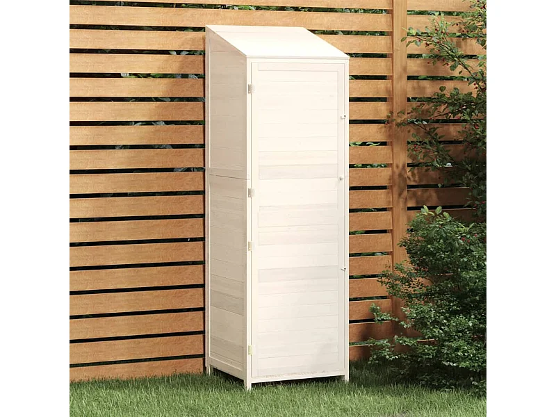 Remise de jardin Blanc 55x52x174,5 cm Bois de sapin solide