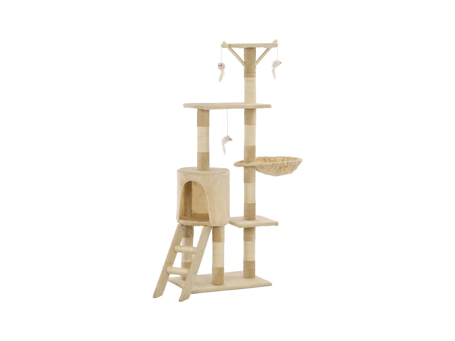 Tiragraffi con pali in sisal 138 cm Beige