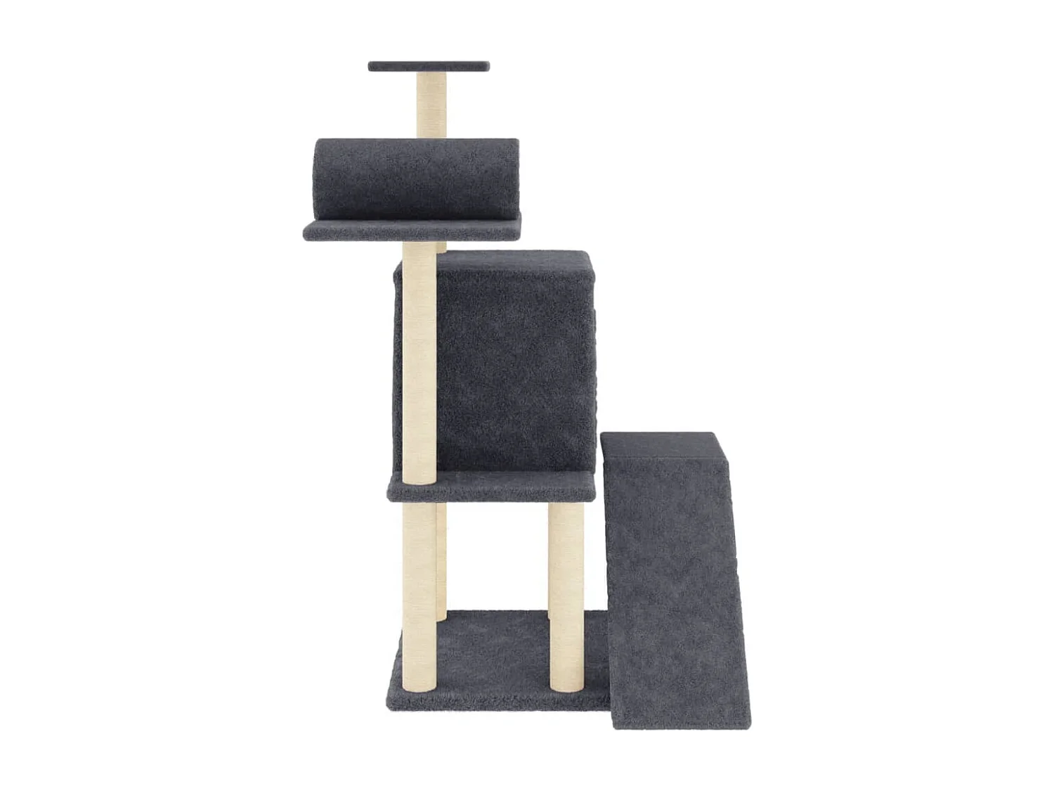 Tiragraffi con pali in sisal grigio scuro 110,5 cm