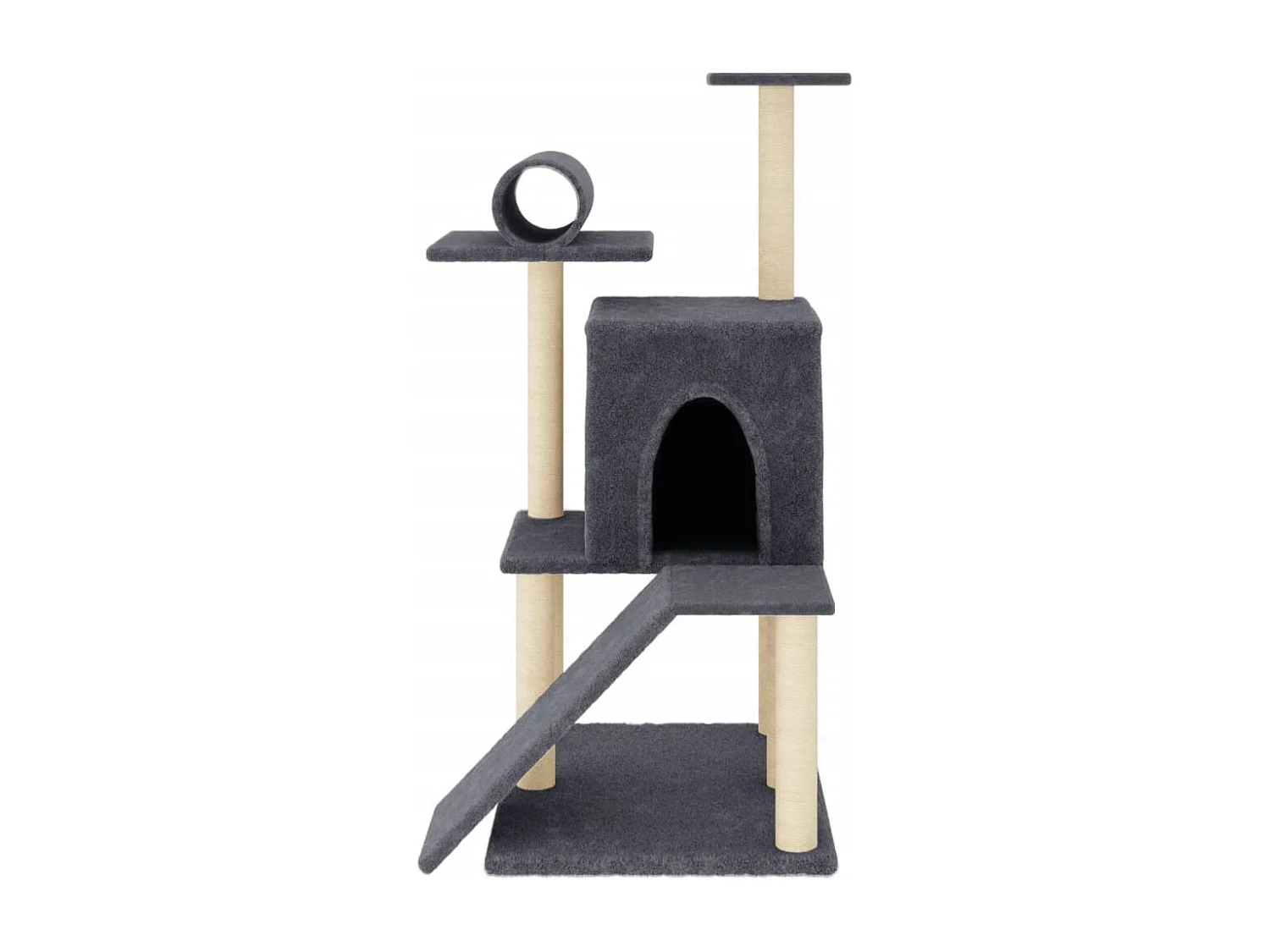 Arbre à chat avec griffoirs en sisal gris foncé 110,5 cm