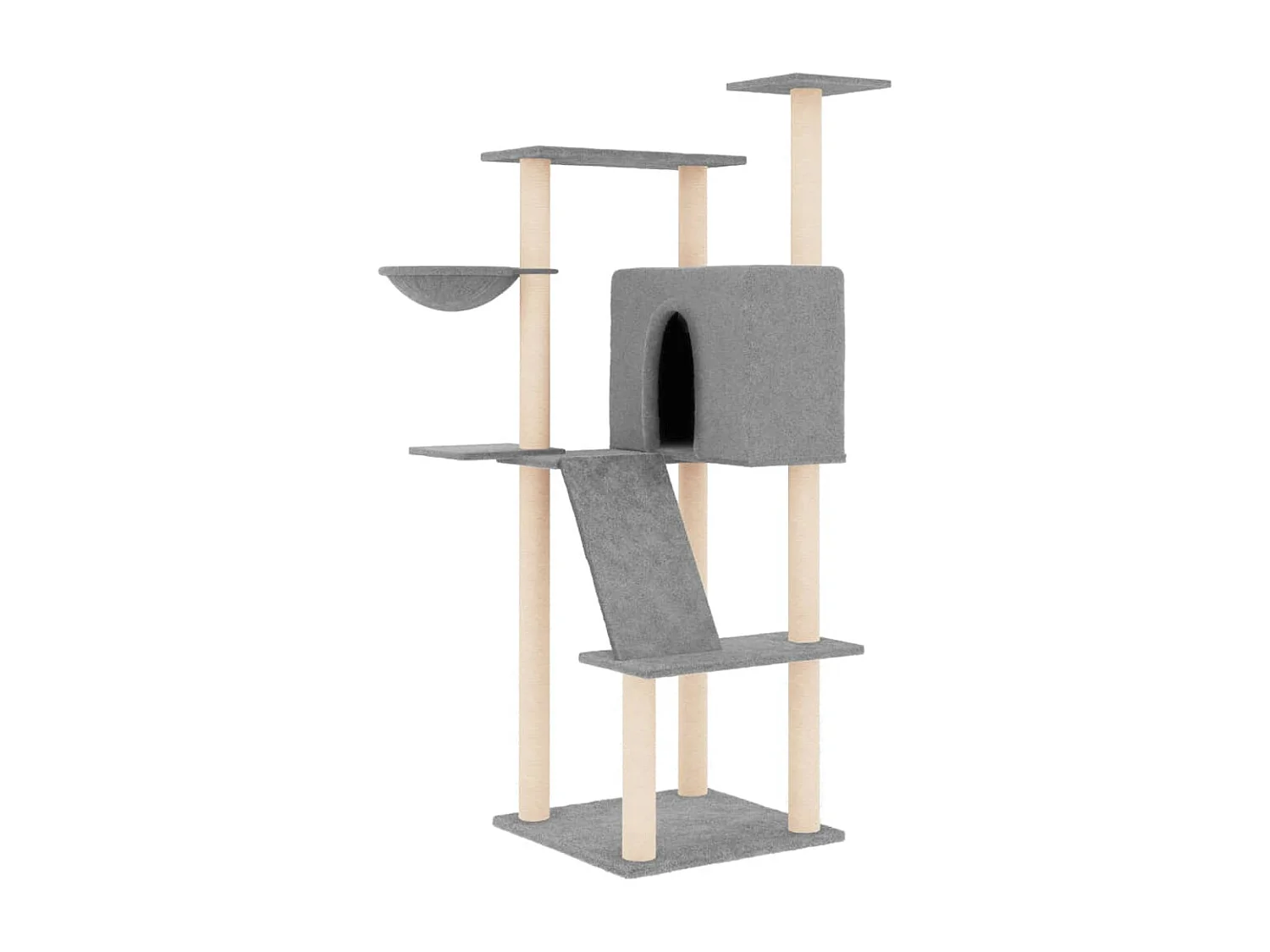 Arbre à chat avec griffoirs en sisal gris clair 143 cm