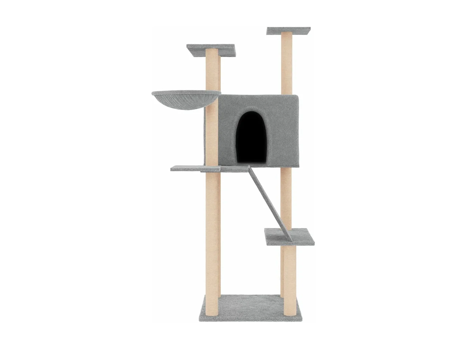 Arbre à chat avec griffoirs en sisal gris clair 143 cm