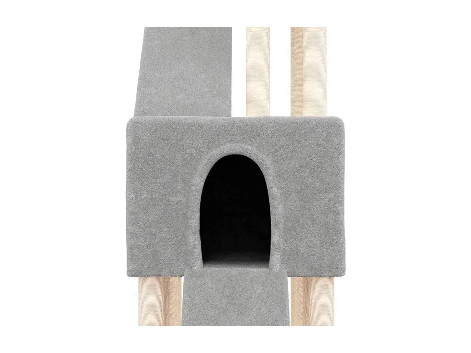 Tiragraffi con pali in sisal Grigio chiaro 190 cm