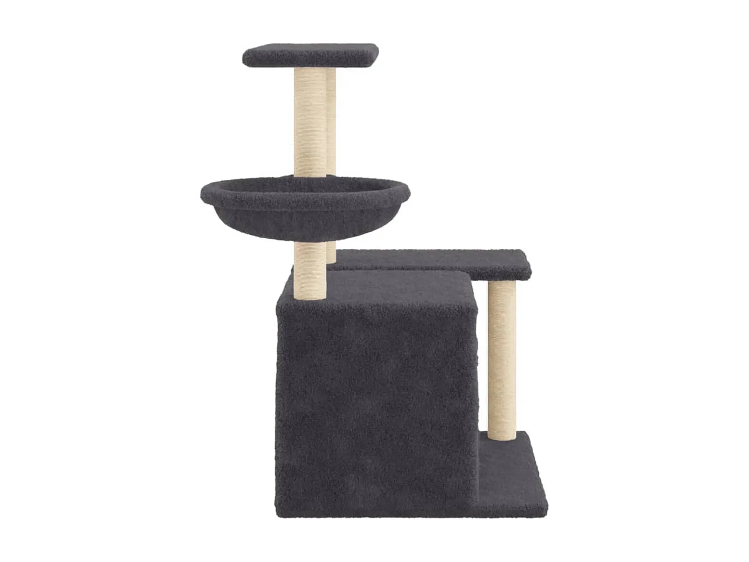 Tiragraffi con pali in sisal Grigio scuro 83 cm