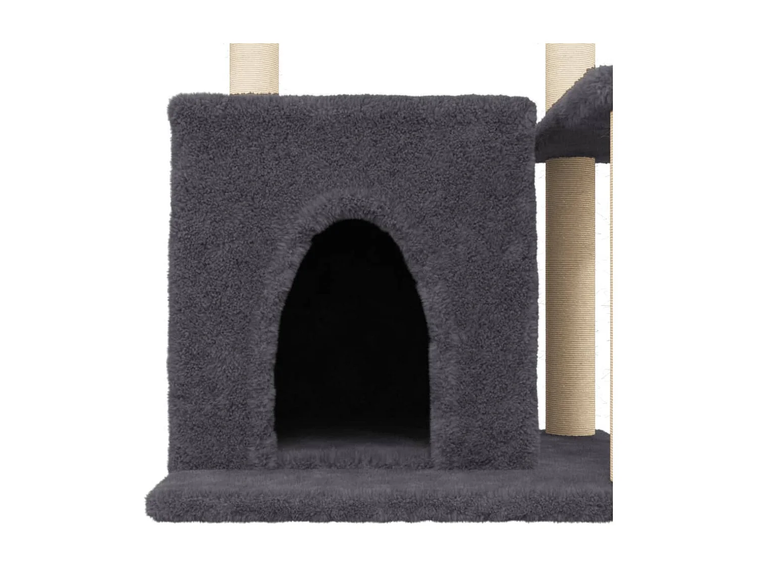 Tiragraffi con pali in sisal Grigio scuro 83 cm