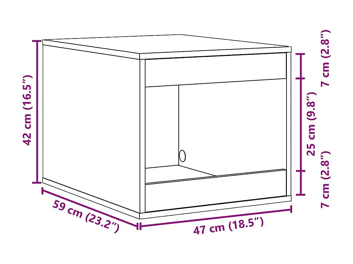Mobiletto per lettiera per gatti in rovere affumicato, legno ingegnerizzato
