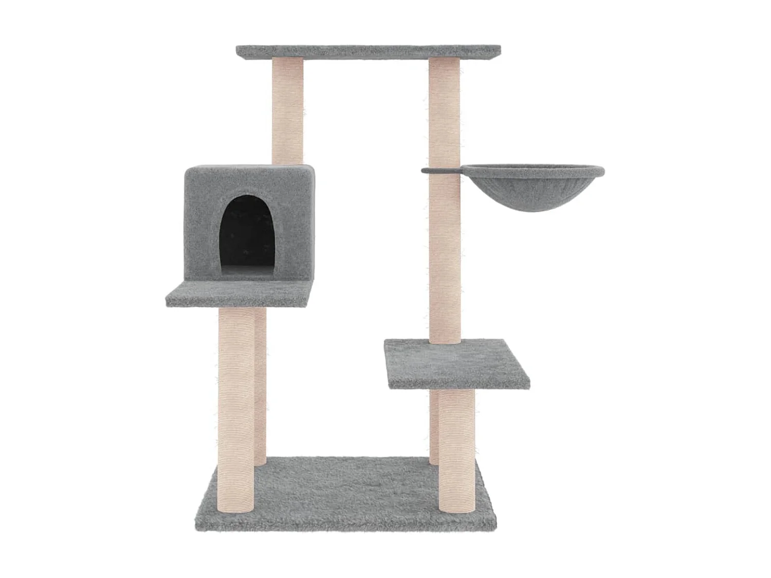 Tiragraffi con pali in sisal, grigio chiaro, 82,5 cm