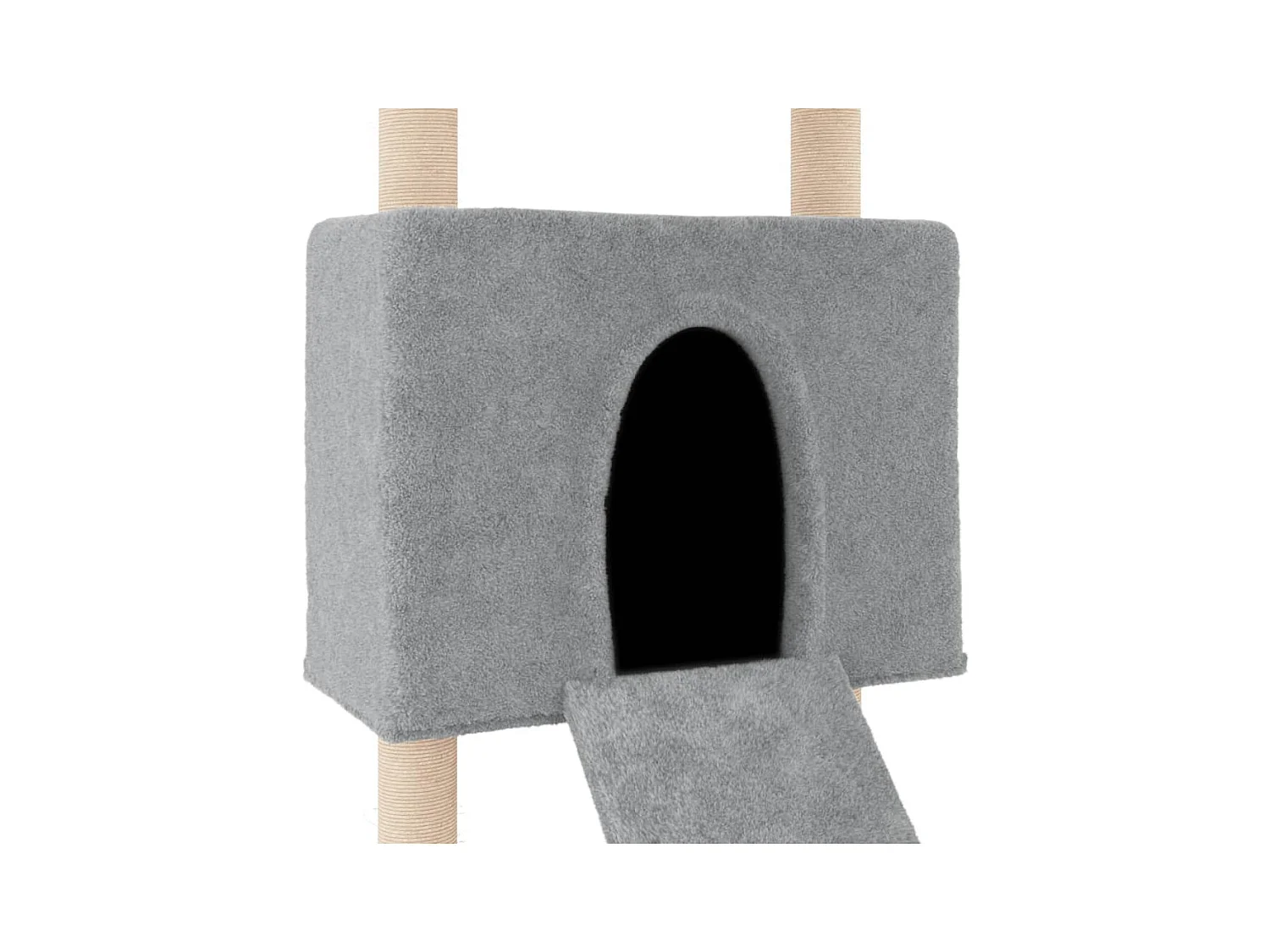 Tiragraffi con pali in sisal Grigio chiaro 153 cm