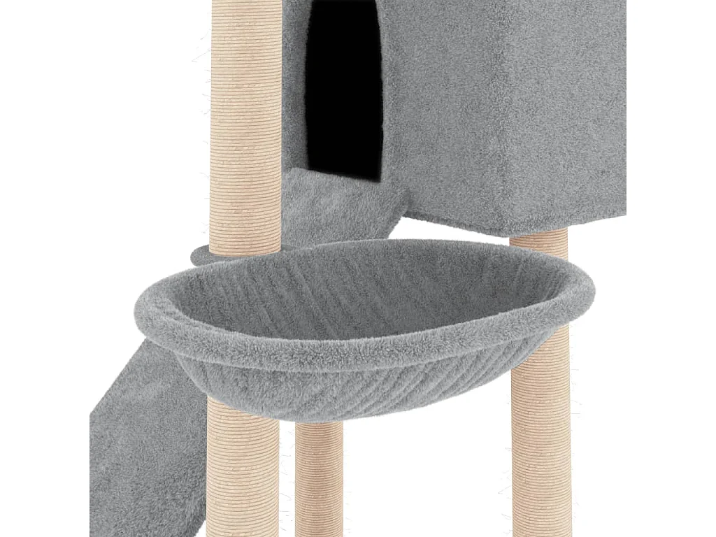 Katzenbaum mit Sisal-Kratzstämmen Hellgrau 153 cm