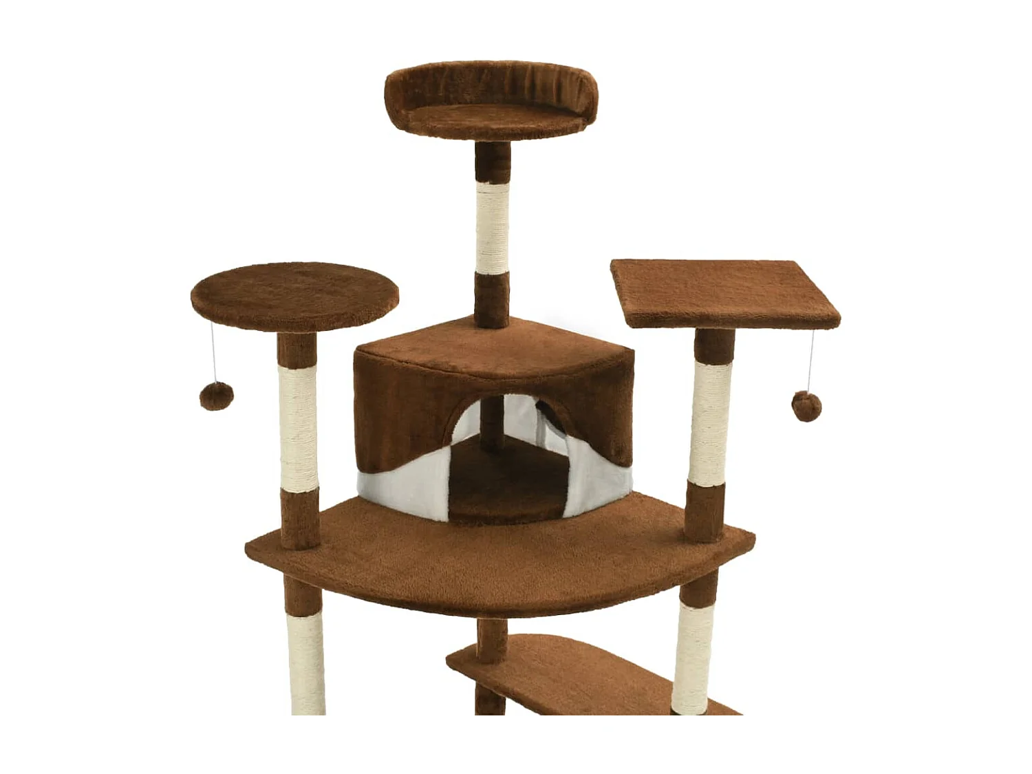 Katzenbaum mit Sisalkratzbäumen 203 cm Braun und Weiß