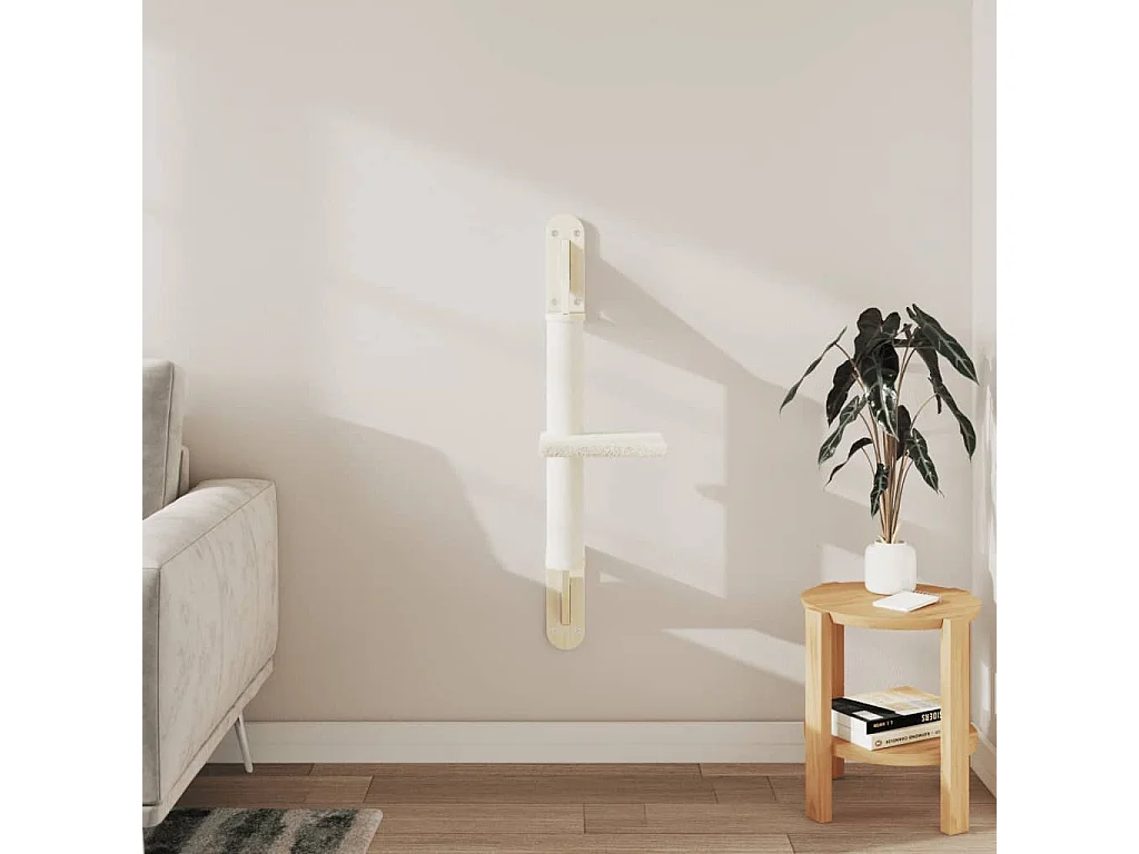 Tiragraffi da parete con albero per gatti crema 85,5 cm