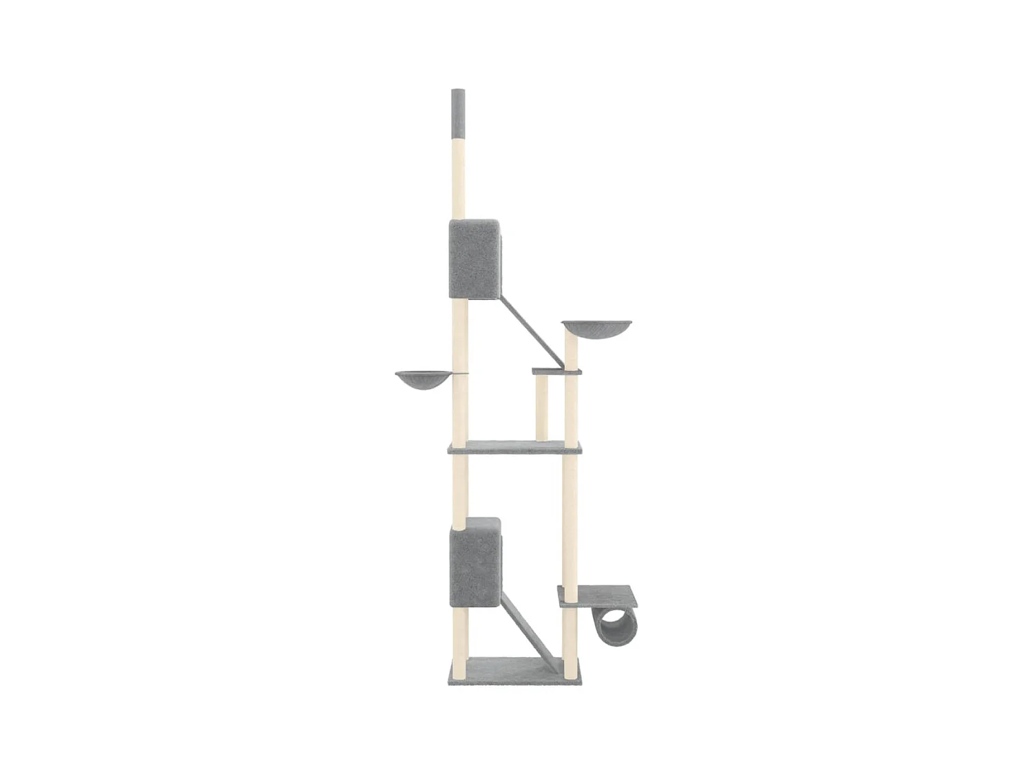 Arbre à chat du sol au plafond Gris clair 277-303 cm
