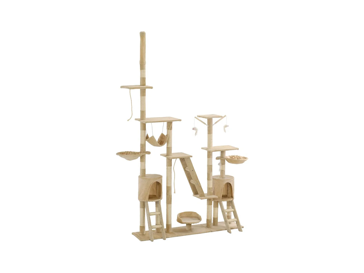 Tiragraffi con pali in sisal 230-250 cm Beige