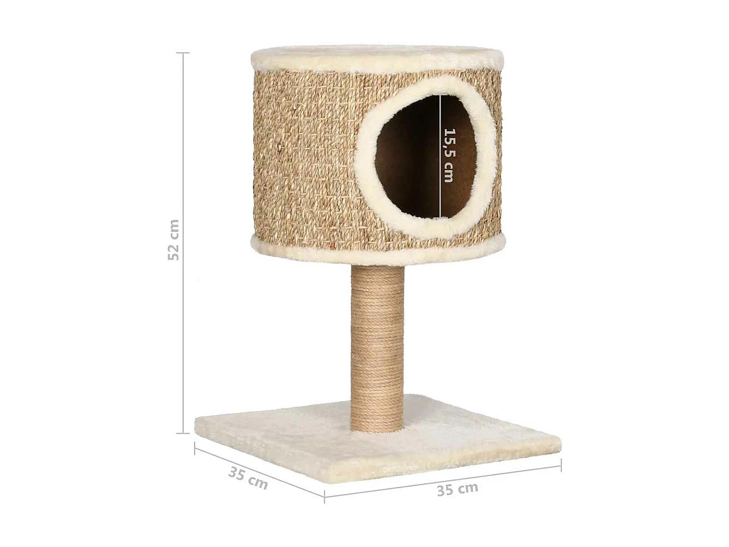Arbre à chat avec appartement et griffoir 52 cm Herbiers marins