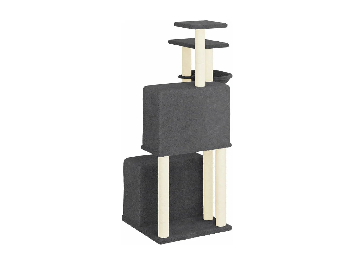 Arbre à chat avec griffoirs en sisal gris foncé 122 cm