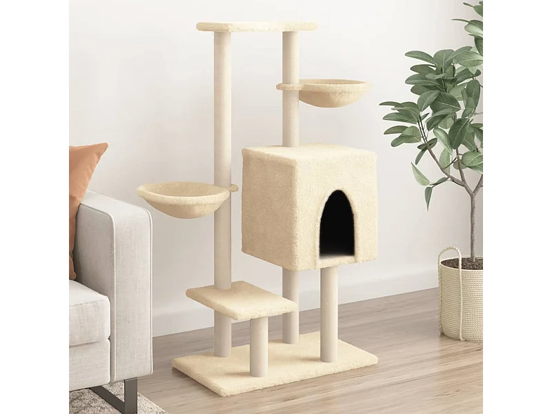 Tiragraffi con tiragraffi in sisal crema 117 cm