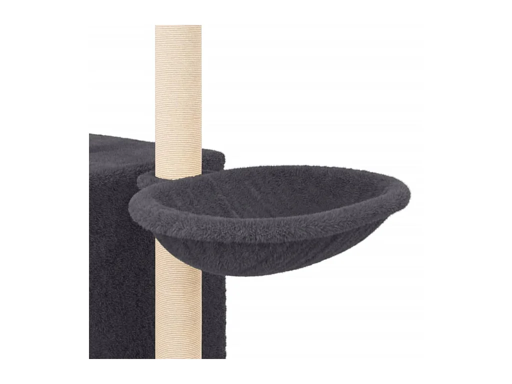 Arbre à chat avec griffoirs en sisal Gris foncé 145 cm