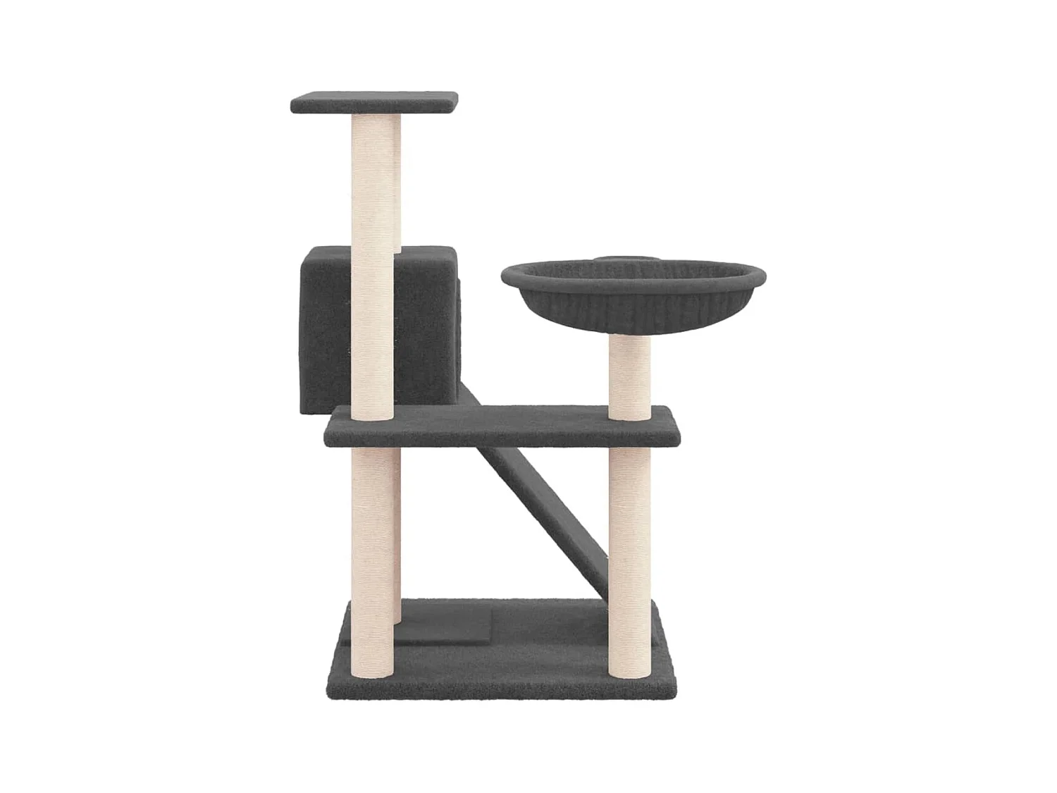 Katzenbaum mit Sisalkratzbäumen Dunkelgrau 82 cm