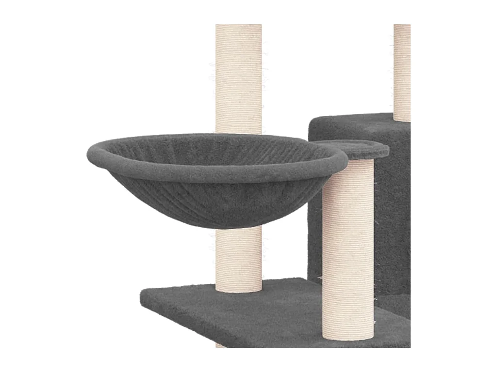 Katzenbaum mit Sisalkratzbäumen Dunkelgrau 82 cm