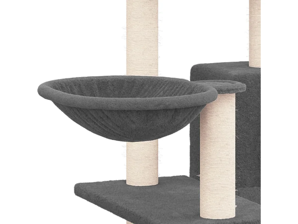 Katzenbaum mit Sisalkratzbäumen Dunkelgrau 82 cm