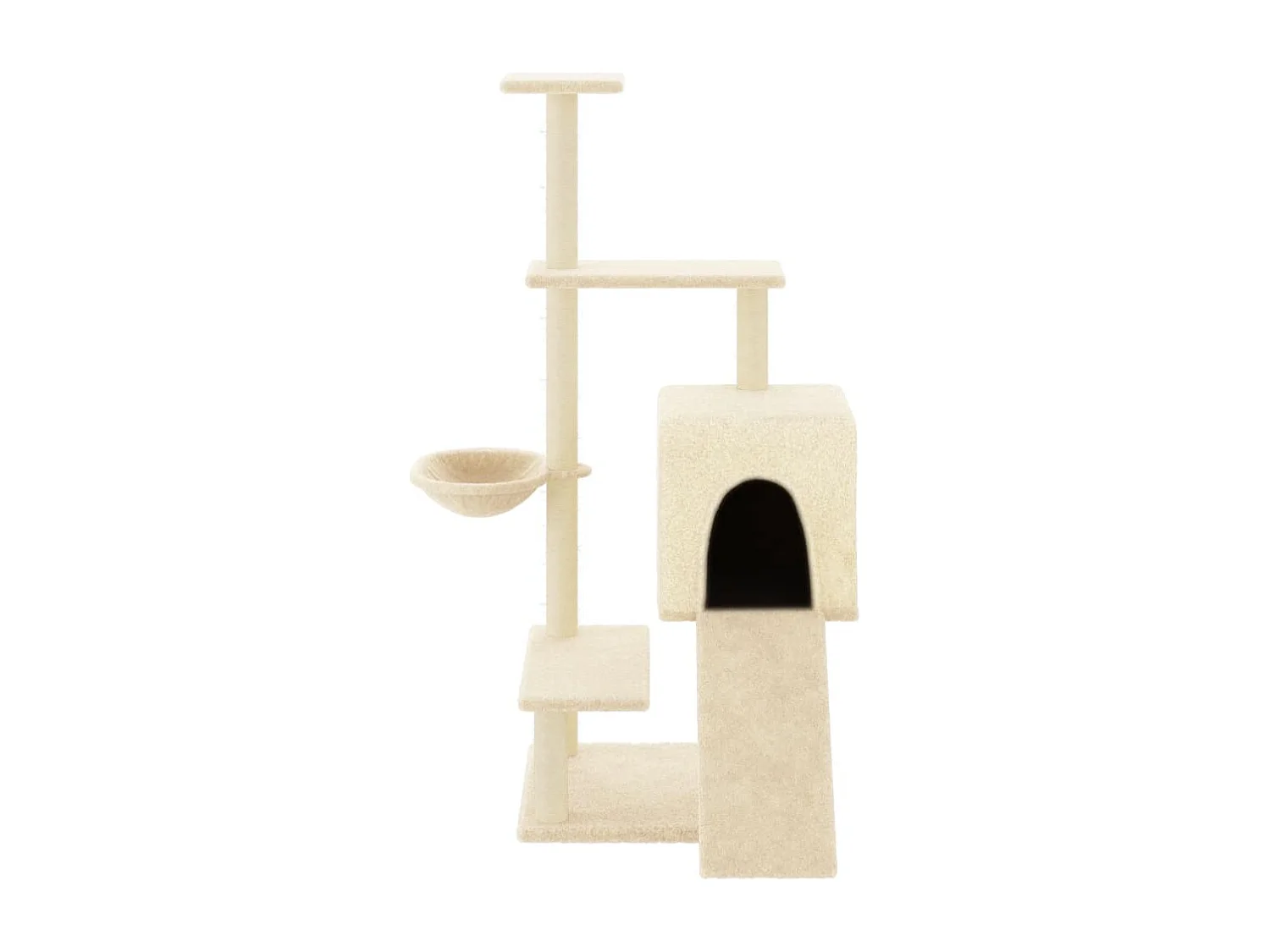 Arbre à chat avec griffoirs en sisal crème 130,5 cm