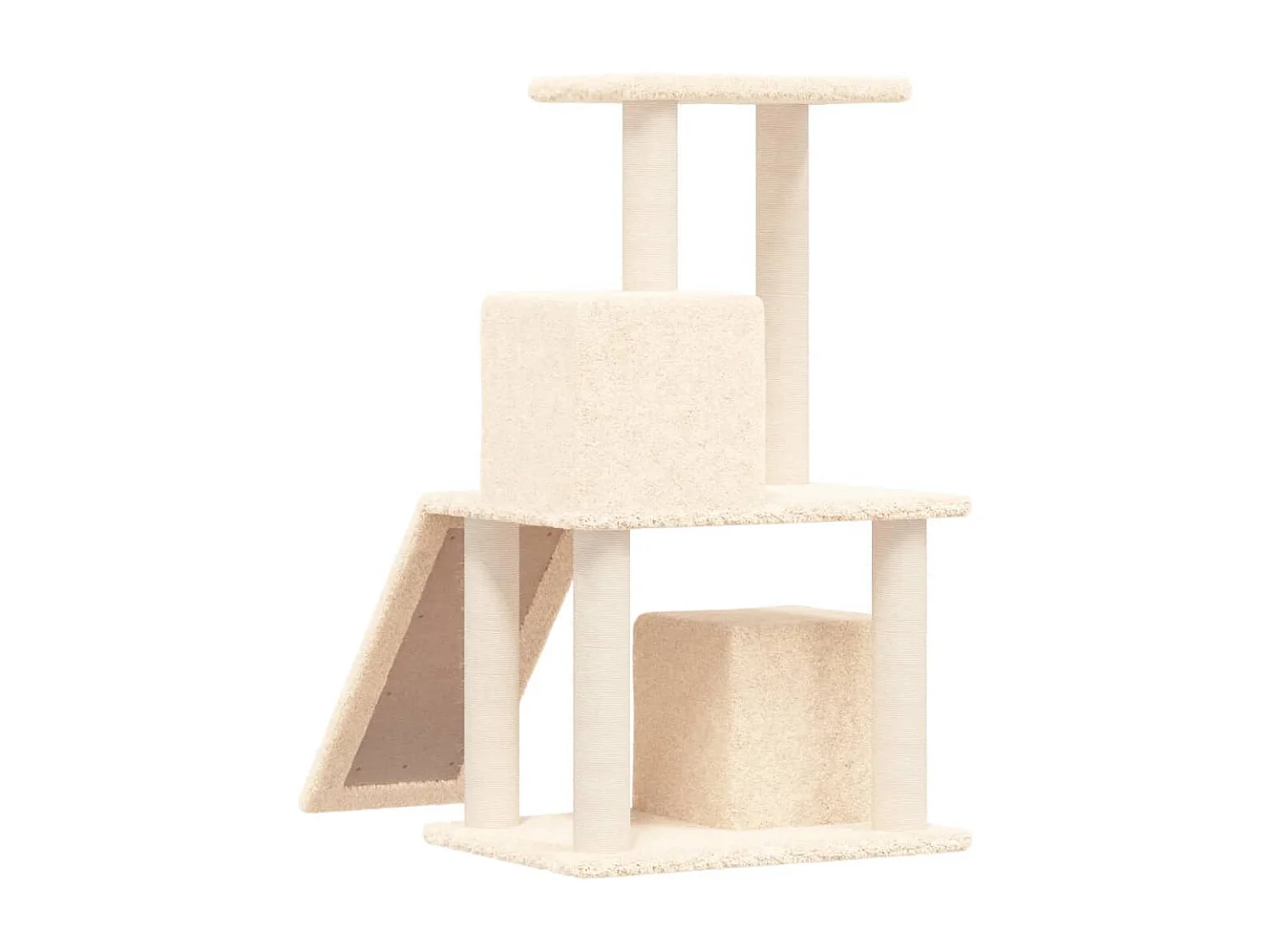 Tiragraffi con pali in sisal Crema 82 cm